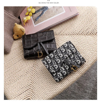 New Short Genuine Leather Wallet for Women Luxury Designer Card Wallet Crocodile Pattern 2024 Fashion Clutch Gift Box Packaging