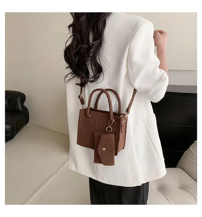 New Zipper Messenger Bag Solid Color Felt Women Shoulder Bag Luxury Designer Handbag Casual Crossbody Bags for Women