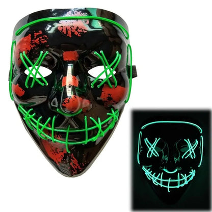 LED Purge Mask: Halloween Costume DJ Party Light Up Glow-in-the-Dark