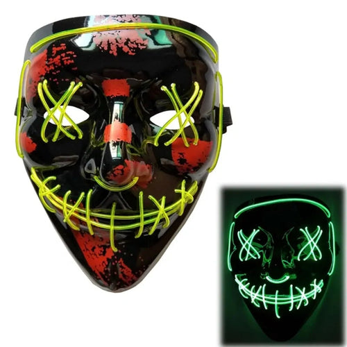 LED Purge Mask: Halloween Costume DJ Party Light Up Glow-in-the-Dark