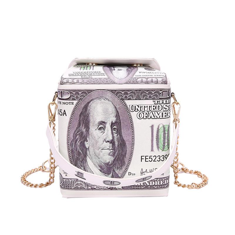 Luxurys Designer Bag Trendy Hundred Dollar Bill Box Clutch Handbag