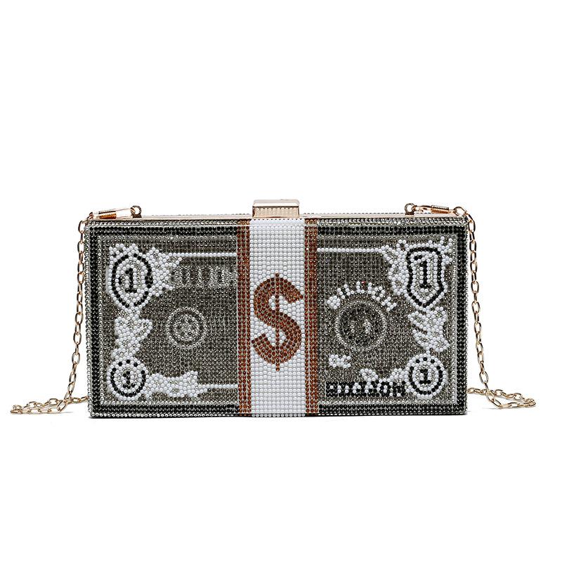 Luxurys Designer Bags Trendy Hundred Dollar Bill Women Handbag Case