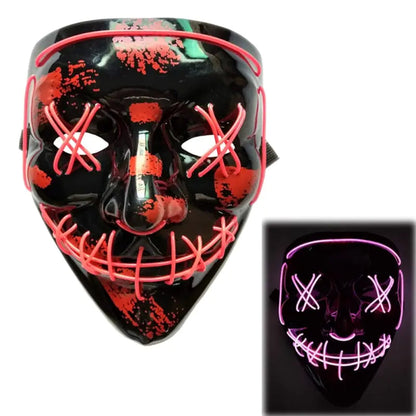 LED Purge Mask: Halloween Costume DJ Party Light Up Glow-in-the-Dark